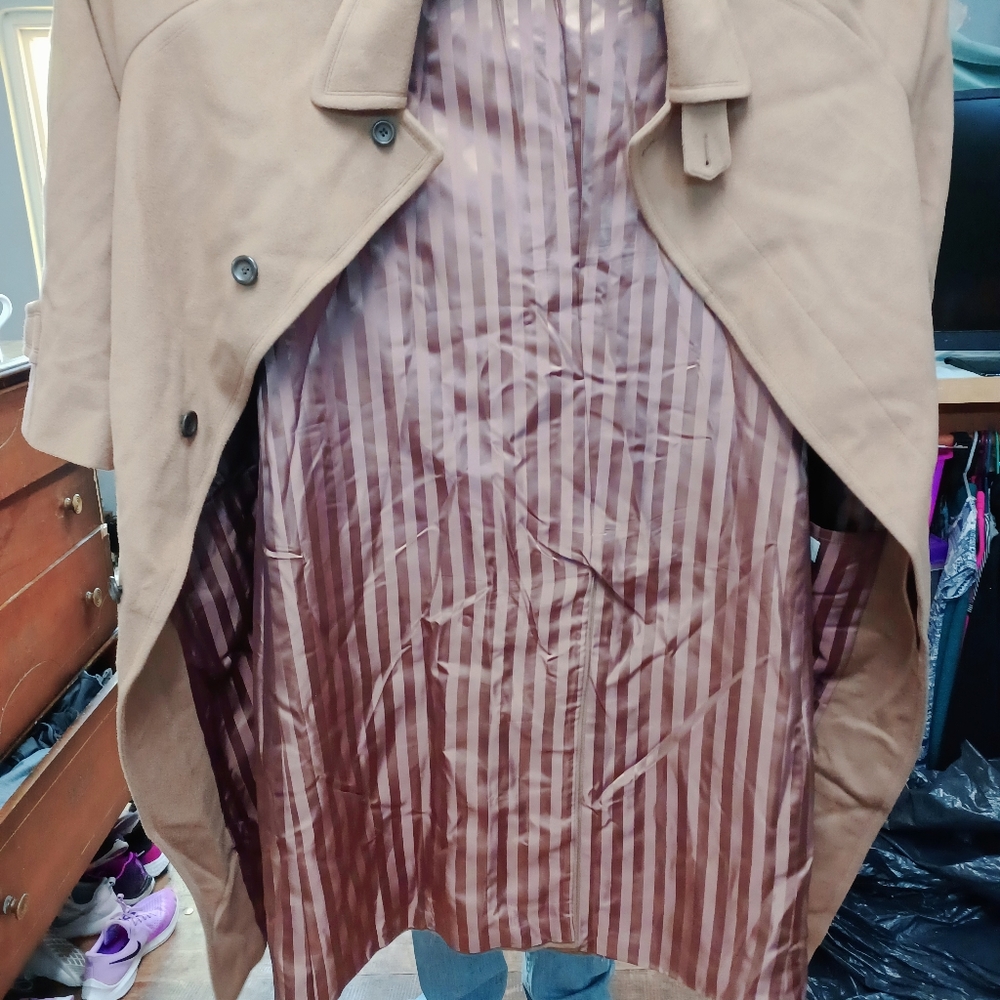 A 42 long 100% Cashmere Coat from Italy.  Manufactured by Orcinii